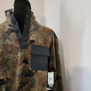 Volcom Mens Fleece Pullover Size M NWT Camo Green Brown